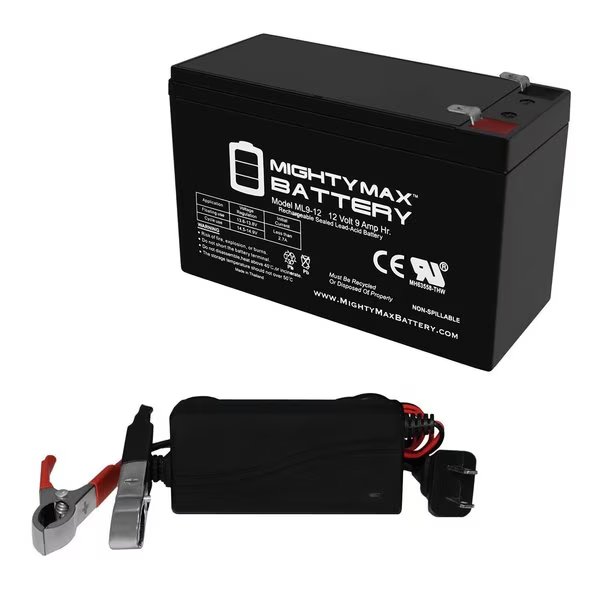 12V 9AH SLA Replacement Battery for Tripplite SM750XLNAFTA With 12V 1A Charger, Mighty Max Battery, Mfr#: MAX3834863